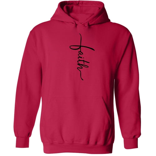 Mens Graphic Hoodie Faith Script Cross Black Illustration